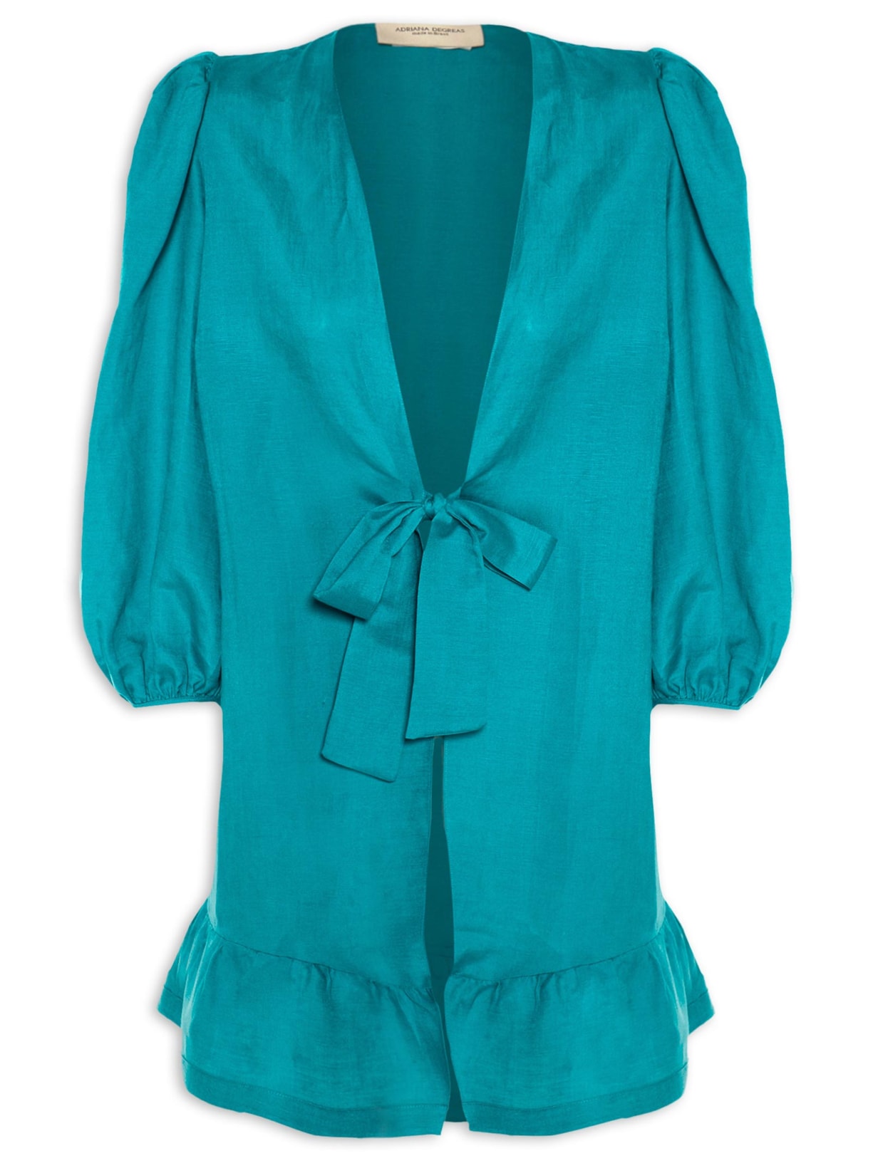 Vestido Curto Manga Bufante - Azul