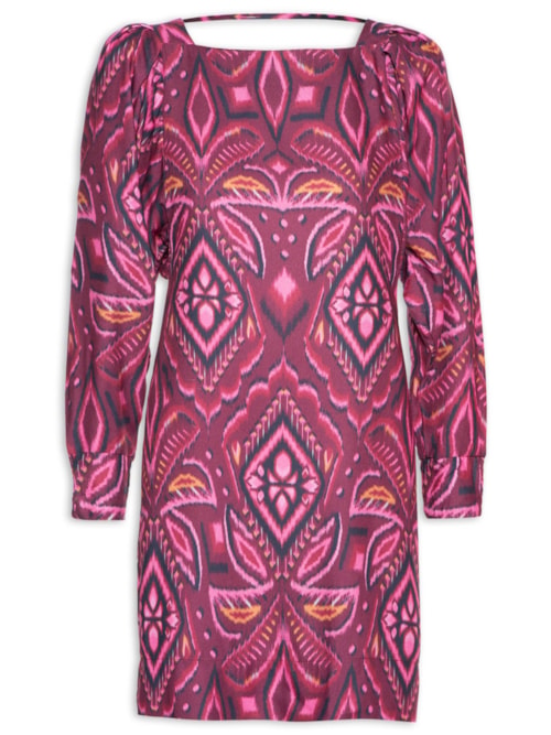 Vestido Curto Manga Longa Alba - Roxo