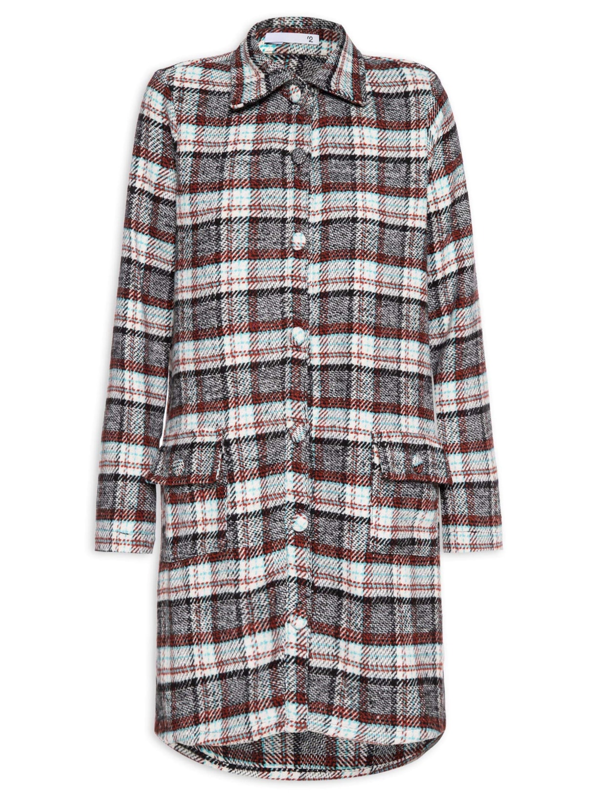 Vestido Curto Manga Longa Em Tweed Verde '2Essential