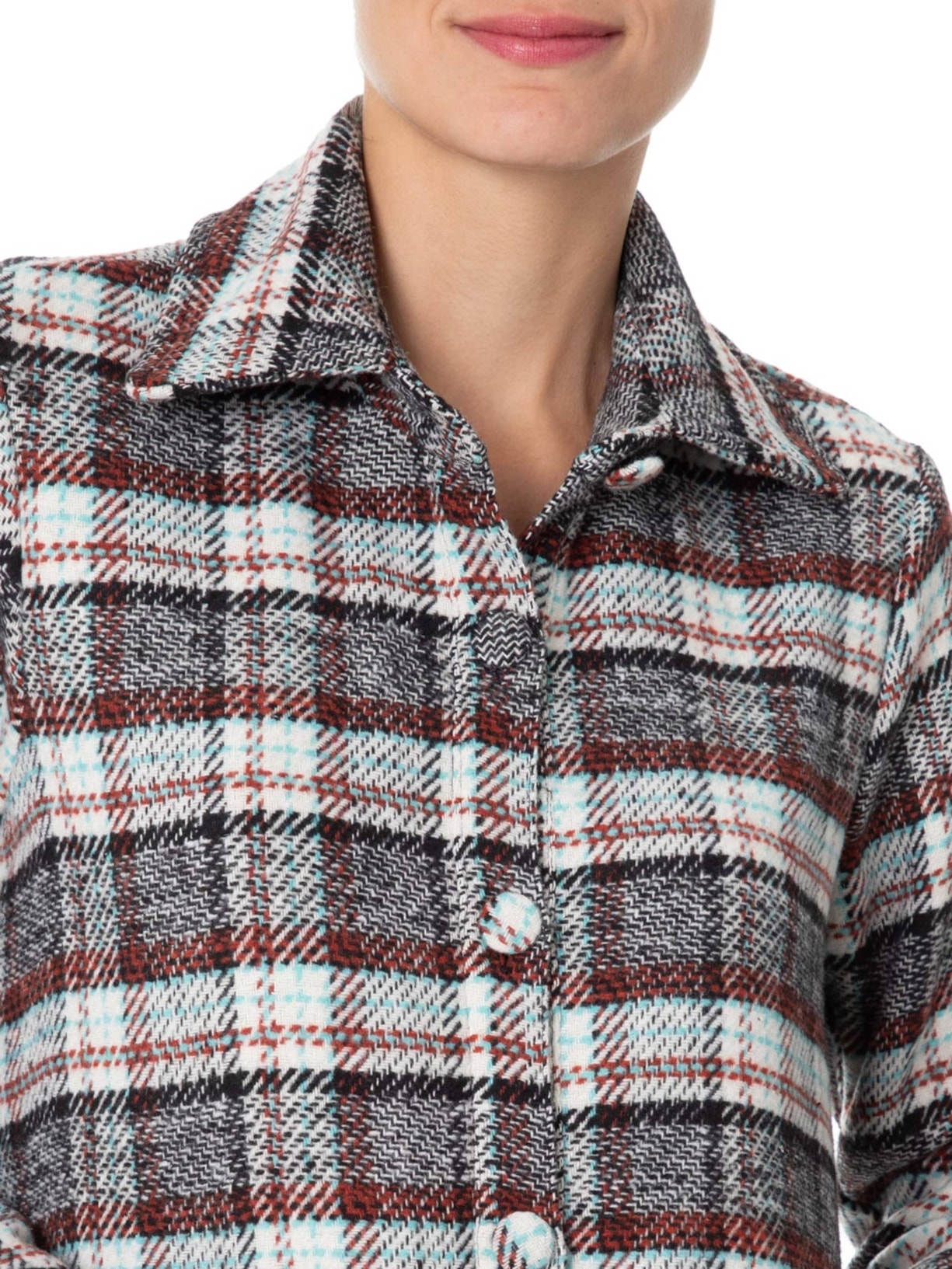 Vestido Curto Manga Longa Em Tweed Verde '2Essential