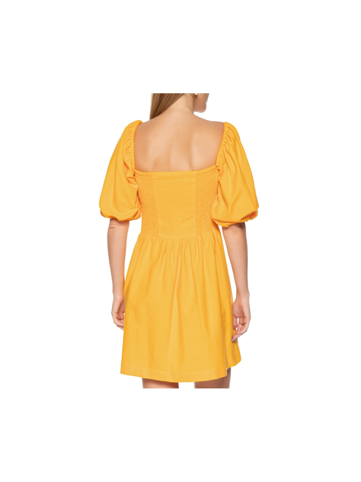 Vestido Curto Mangas Bufantes Amarelo Farm