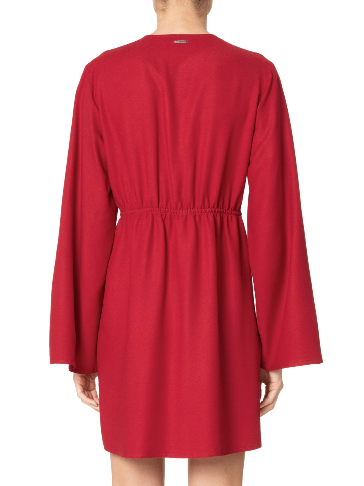 Vestido Curto Mangas Longas Vermelho Forum