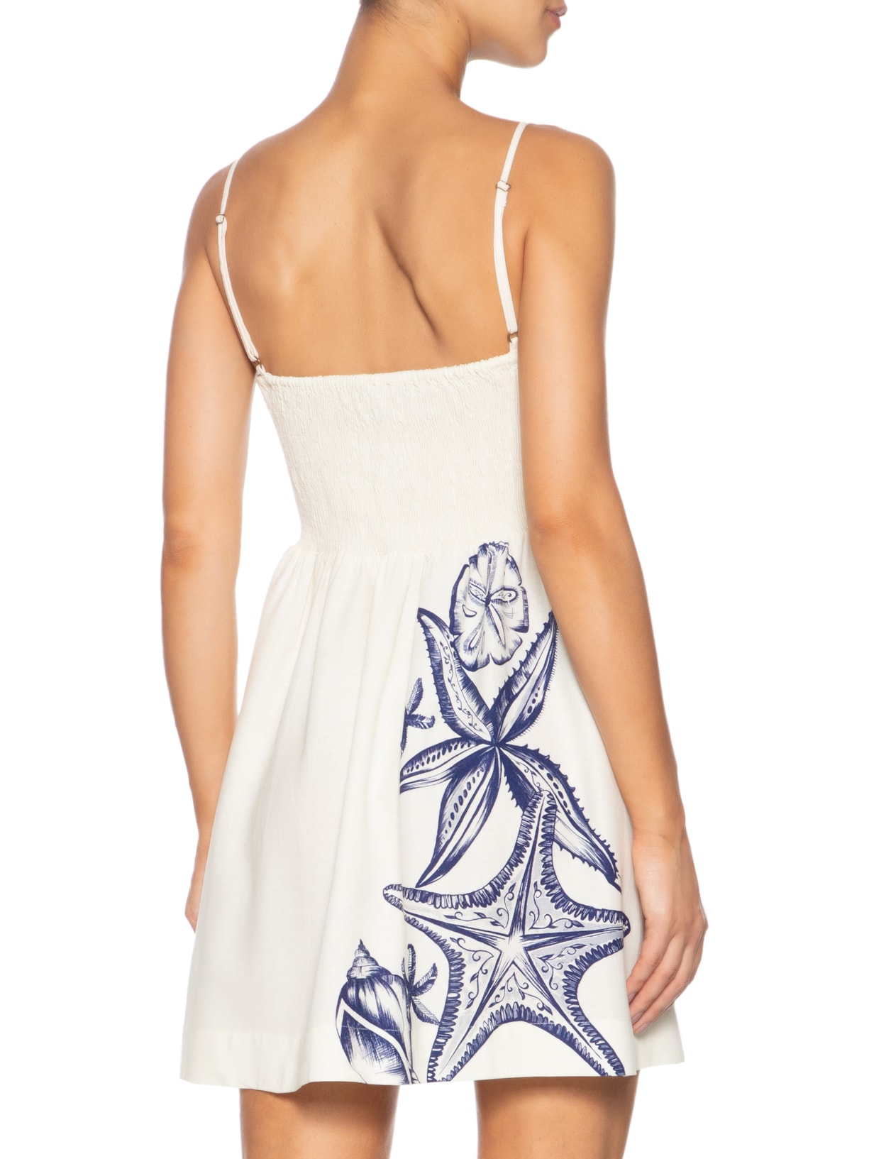 Vestido Curto Mar De Estrelas Off White Farm