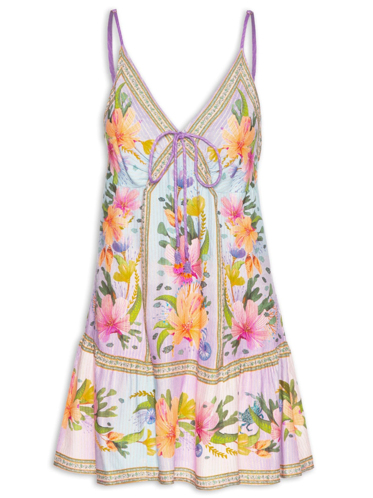 Vestido Curto Maralina Barrado - Rosa