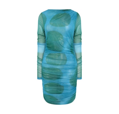 Vestido Curto Mareh Caravela Verde e Azul
