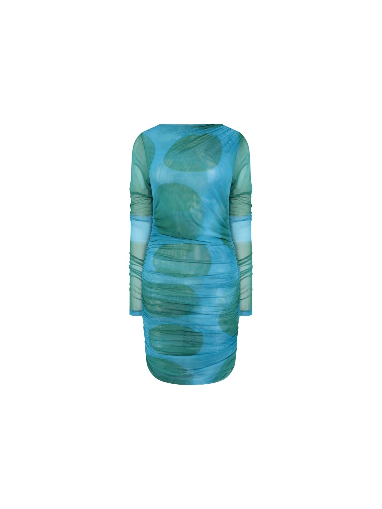 Vestido Curto Mareh Caravela Verde e Azul