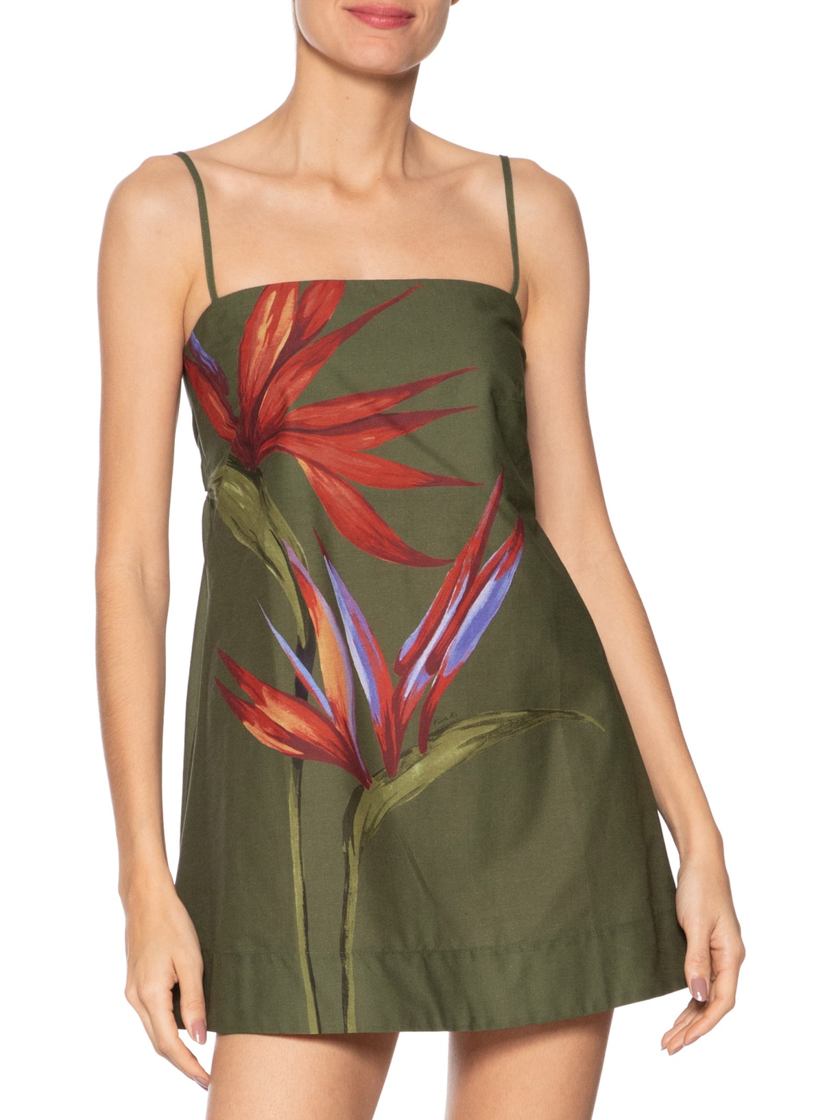 Vestido Curto Maxi Estrelicia Verde Farm