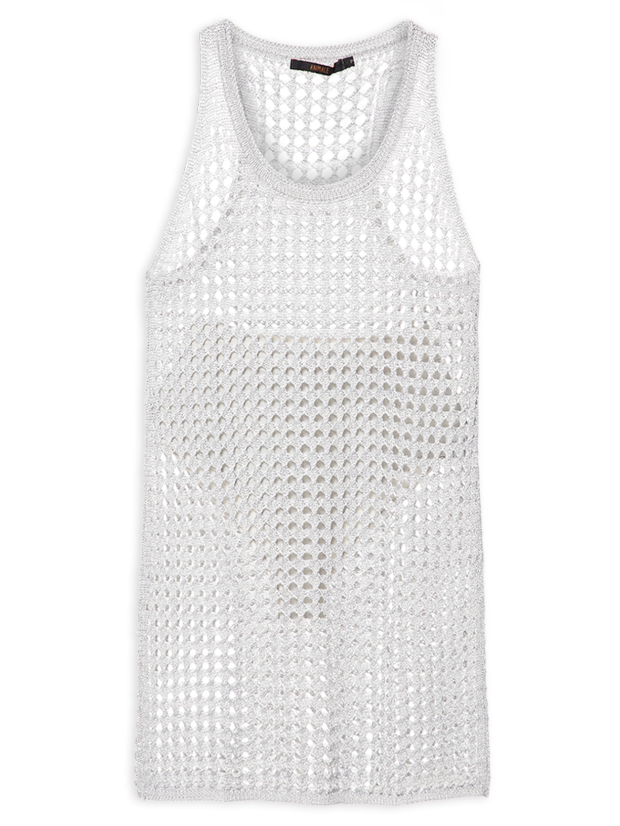 Vestido Curto Maxi Rede Rayon - Prata