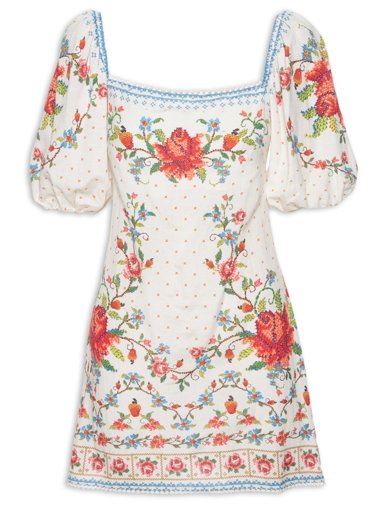 Vestido Curto Memorias De Flor - Vermelho