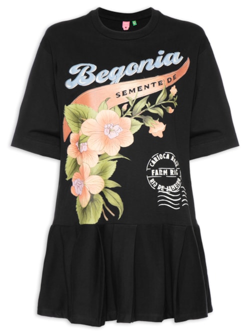 Vestido Curto Moletom Selos Do Brasil - Preto