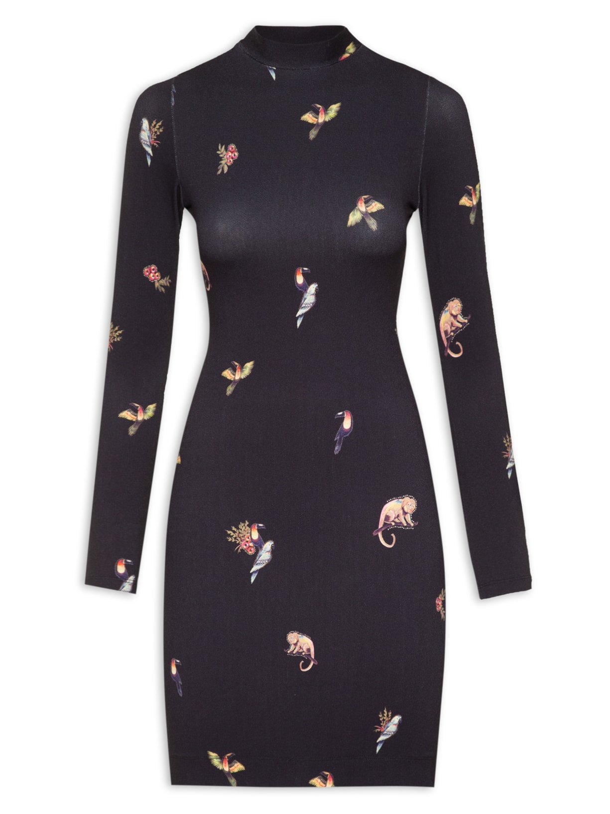 Vestido Curto Na Selva - Preto