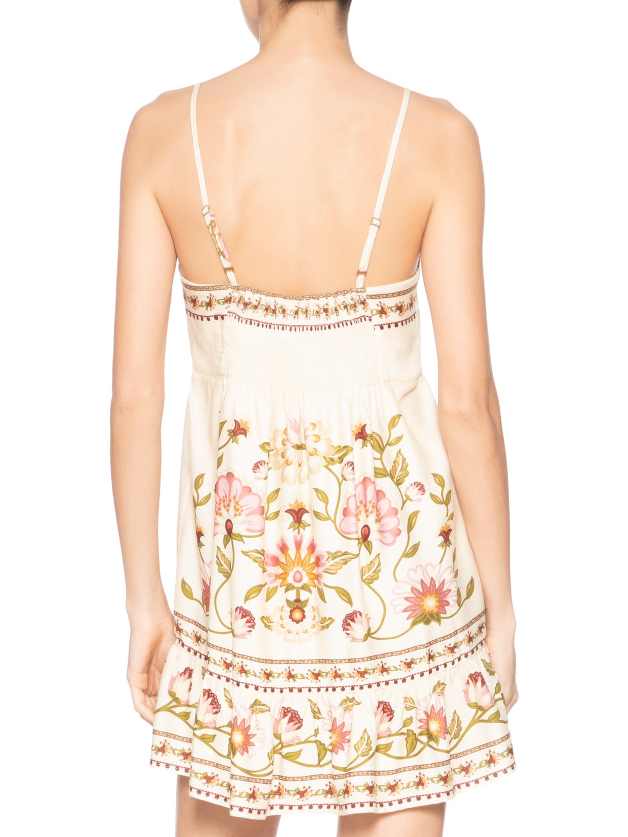 Vestido Curto Natureza Romântica Bege Farm