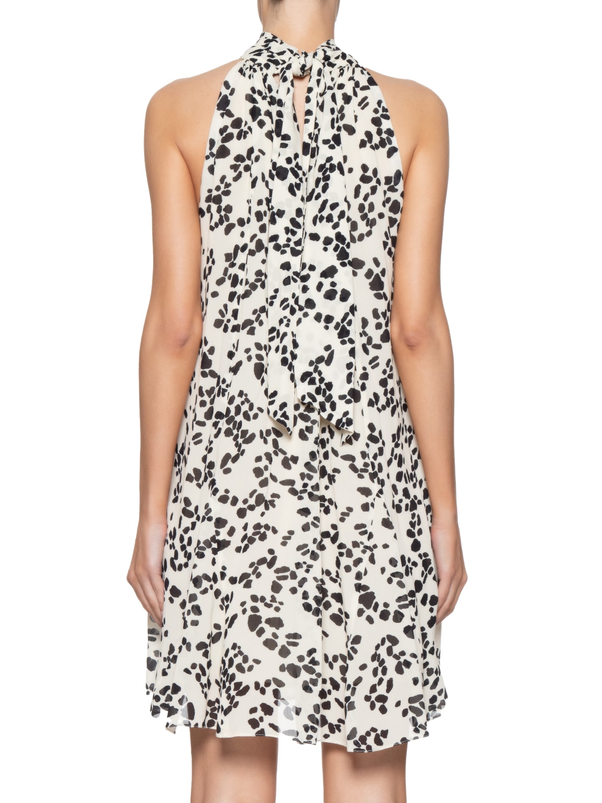 Vestido Curto Nesga Pois Granilite Branco Animale