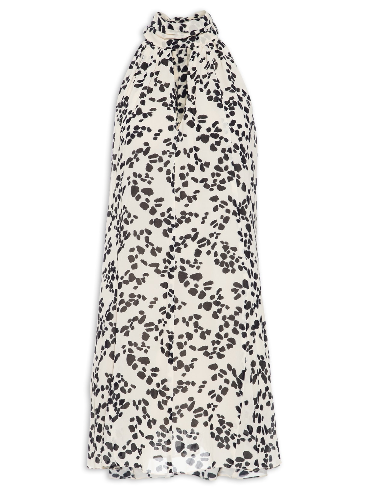 Vestido Curto Nesga Pois Granilite - Branco