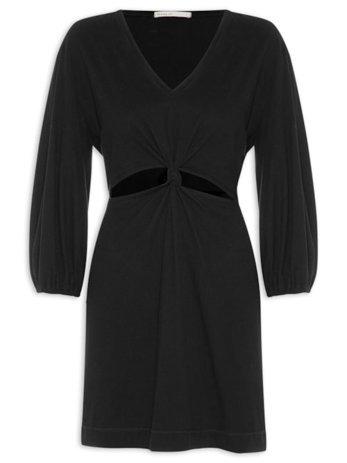 Vestido Curto Nó Frente - Preto