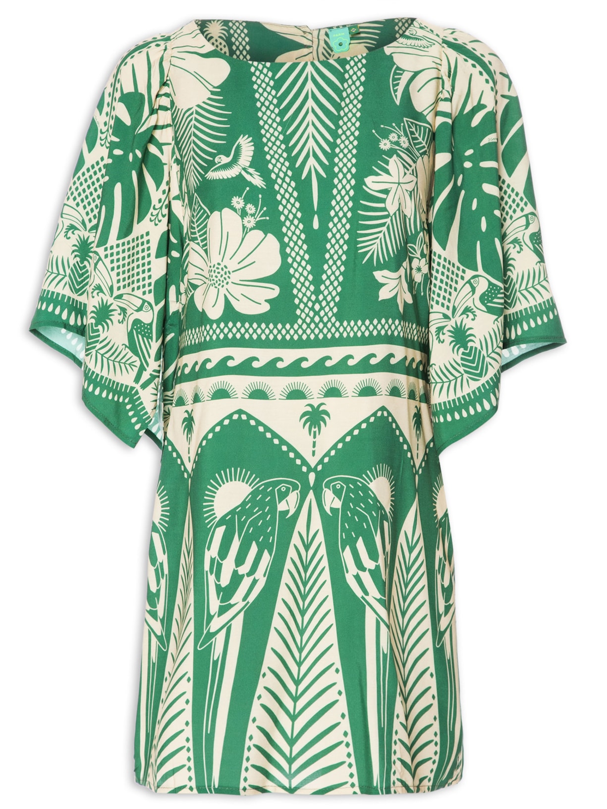 Vestido Curto Noite Das Araras - Verde