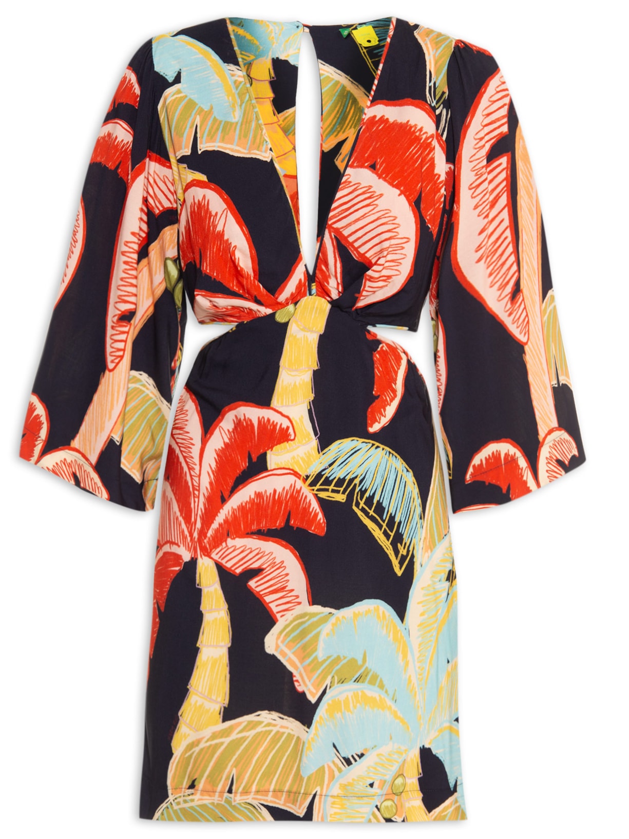 Vestido Curto Noite De Coqueiro - Preto