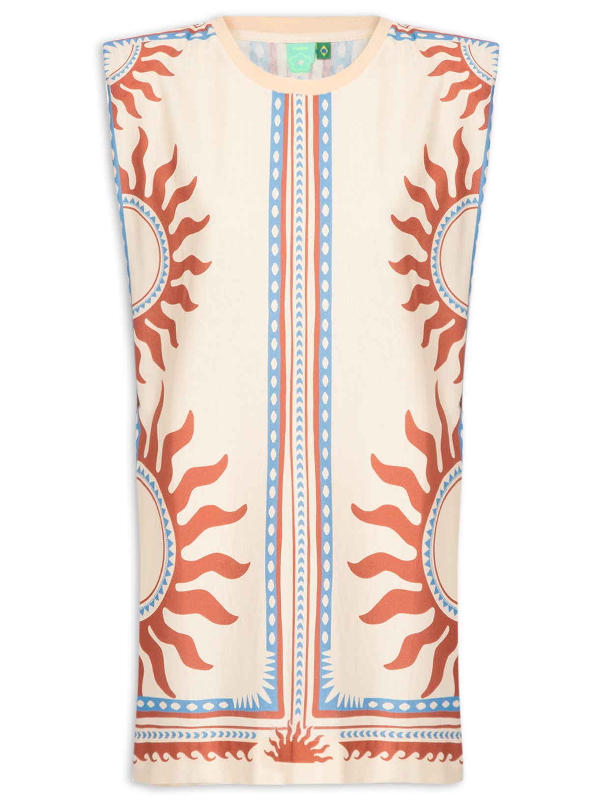 Vestido Curto Ombreira Lenço Solar - Bege