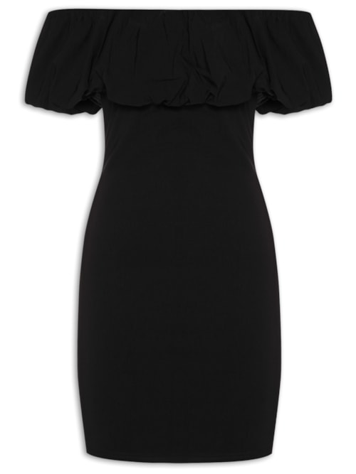 Vestido Curto Ombro a Ombro - Preto