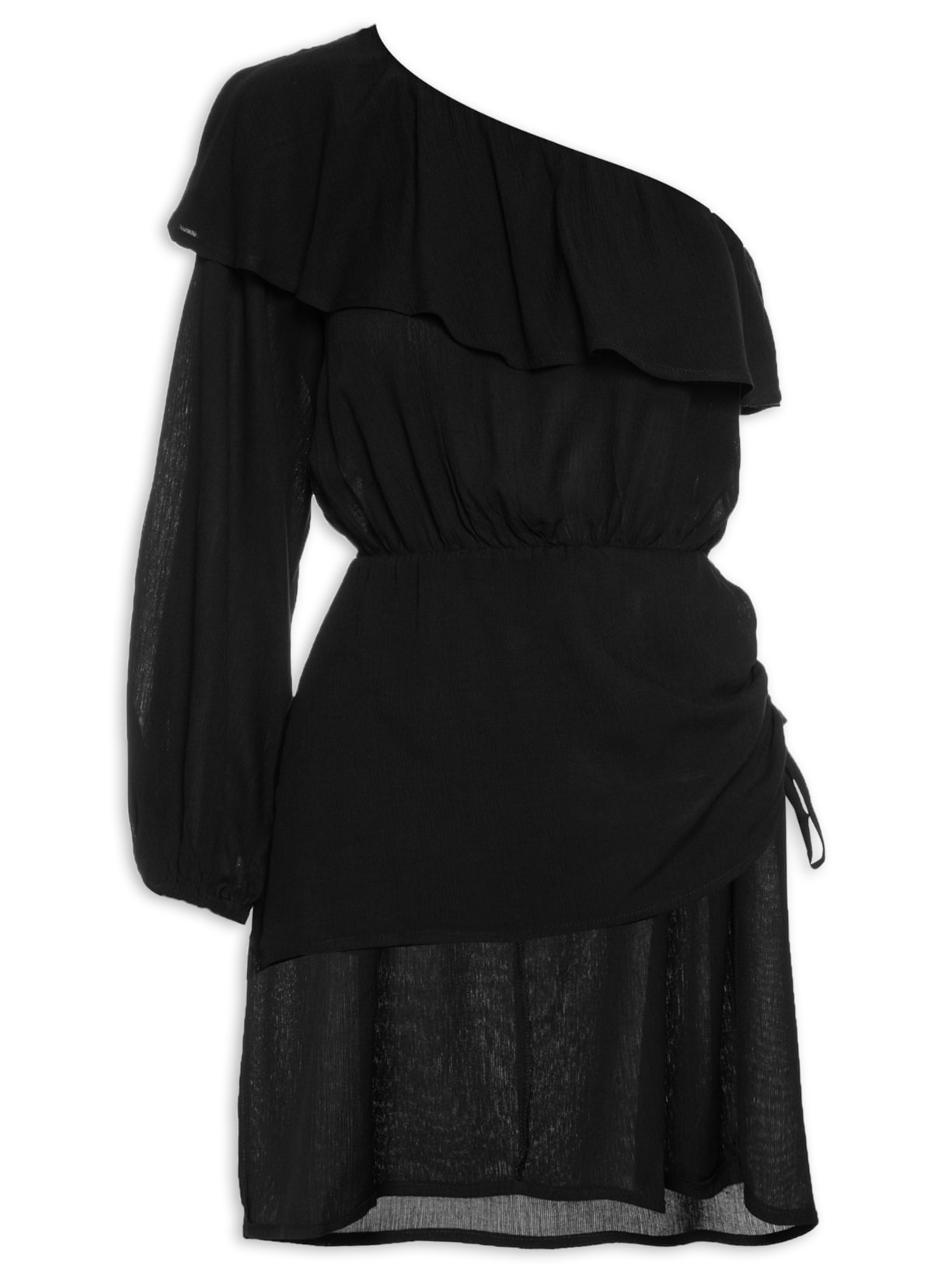 Vestido Curto Ombro Só - Preto