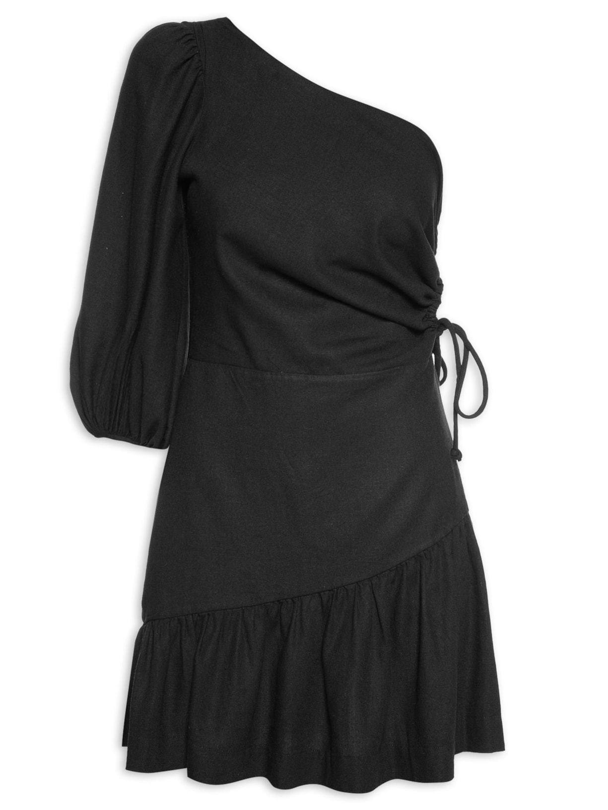 Vestido Curto Ombro Só - Preto