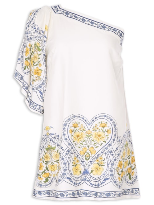 Vestido Curto Ombro Só Romance Boho - Azul