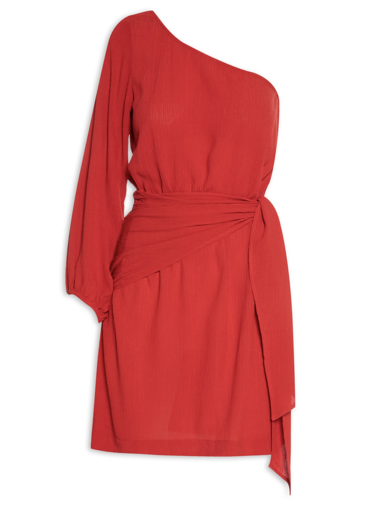 Vestido Curto Ombro Só - Vermelho