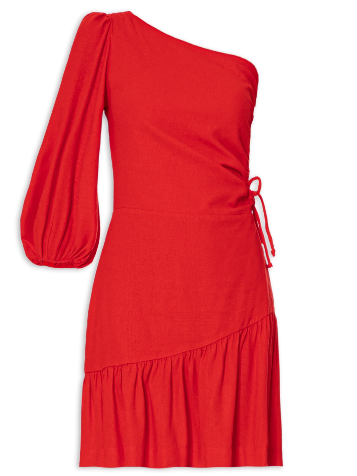 Vestido Curto Ombro Só - Vermelho