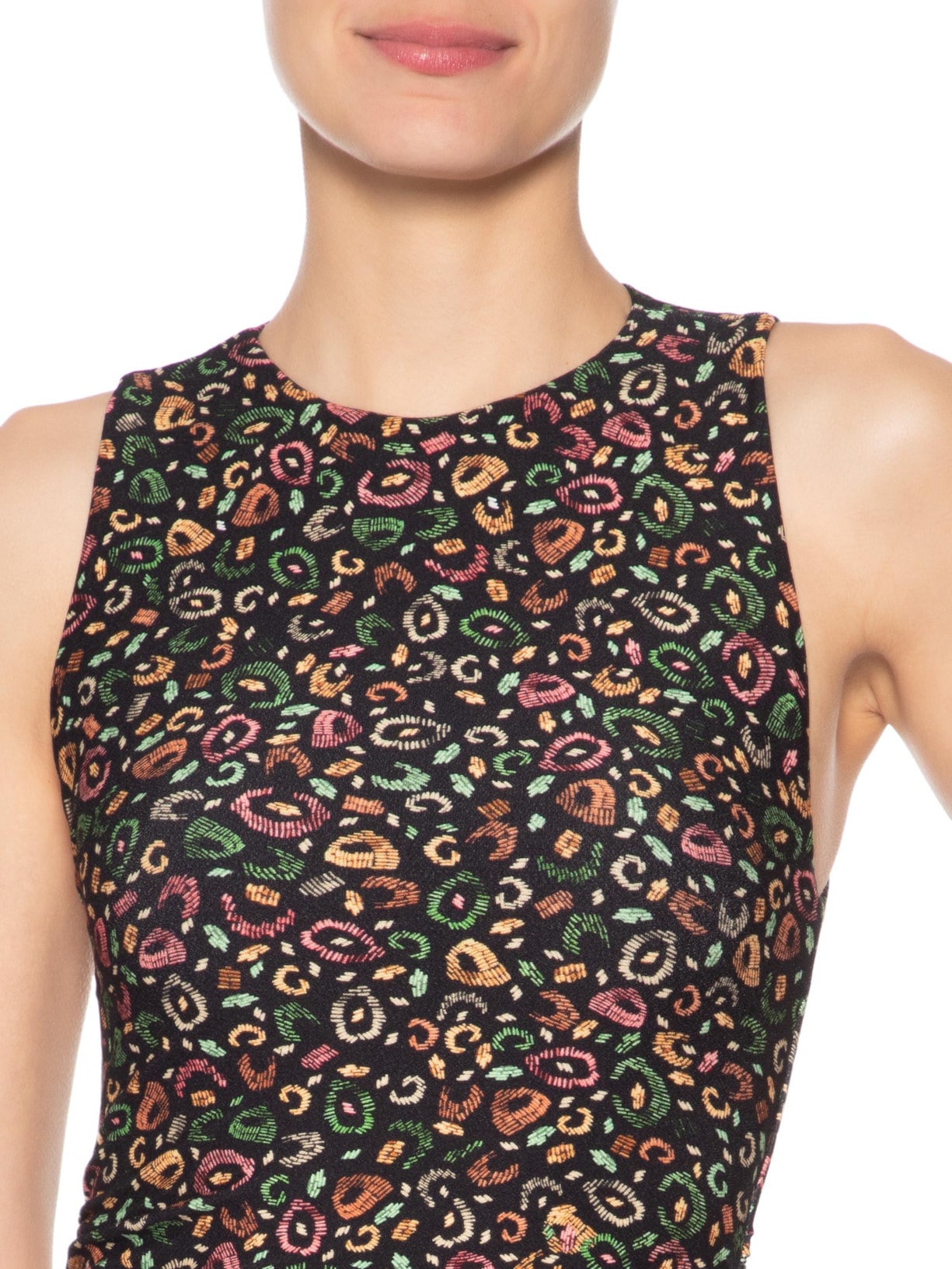 Vestido Curto Onça Borogodó Preto Farm