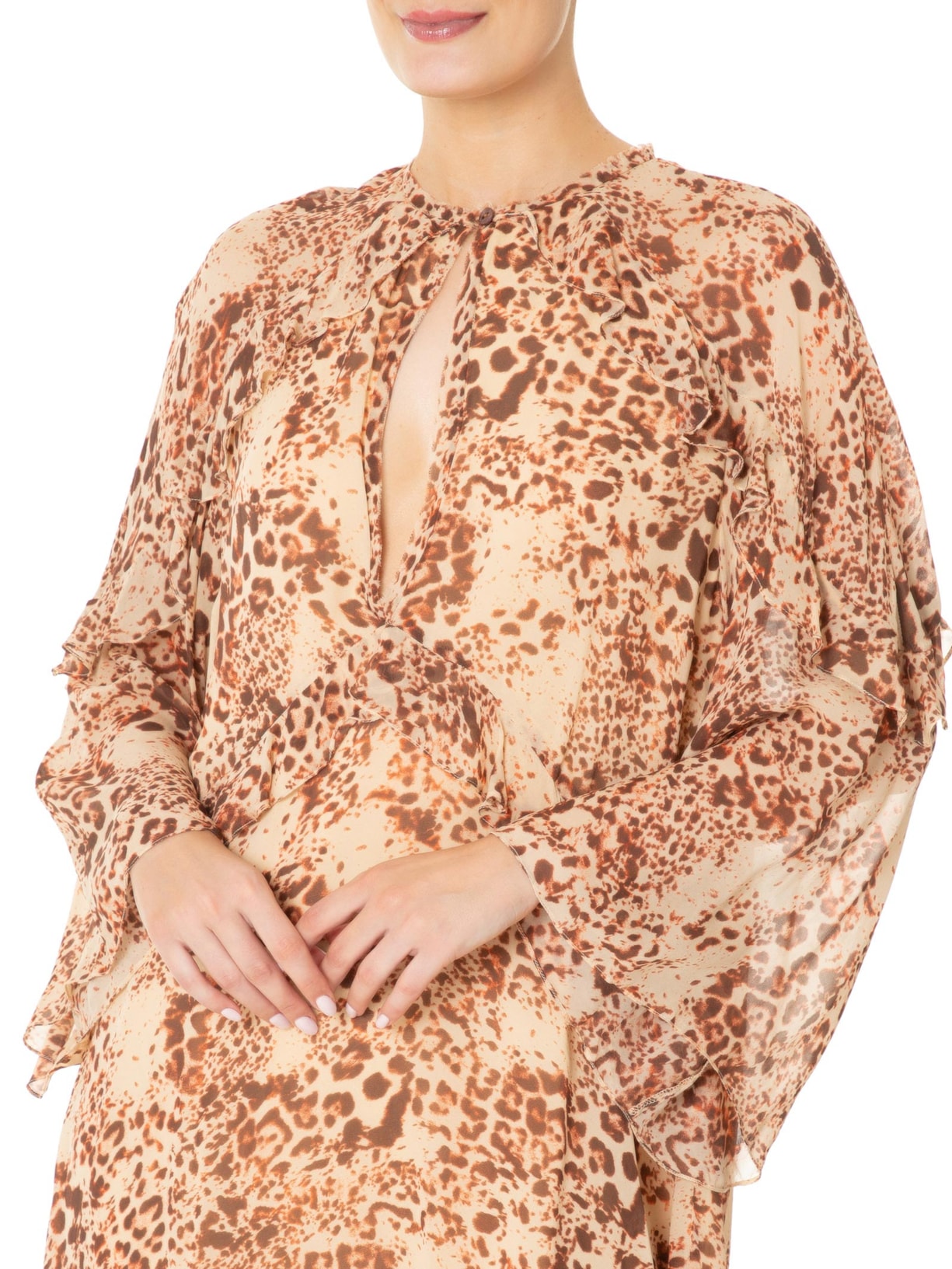 Vestido Curto Onça Parda Clash Animal Print Animale