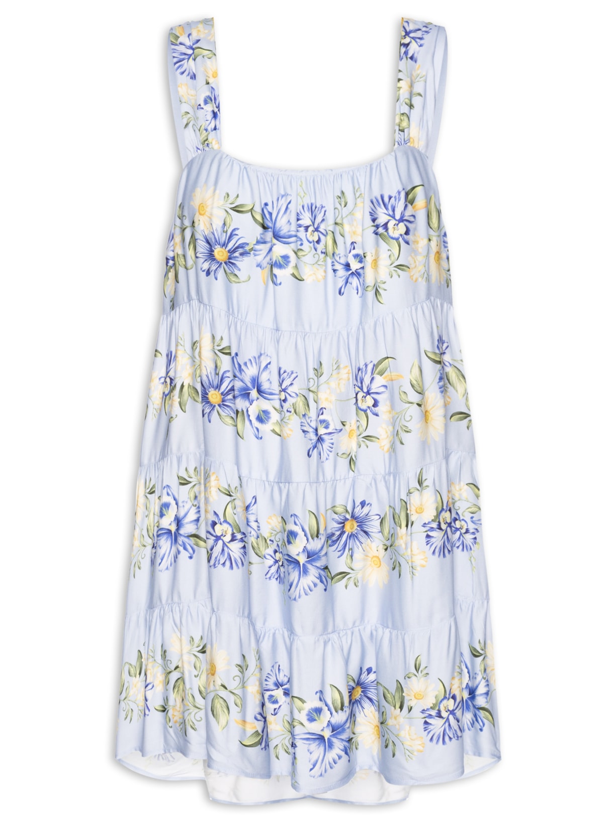 Vestido Curto Orquidário - Azul