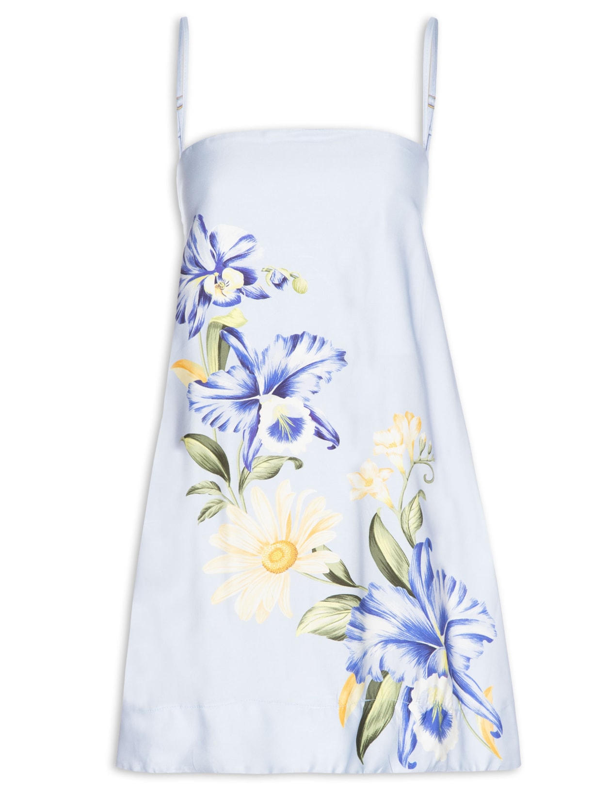 Vestido Curto Orquidário - Azul