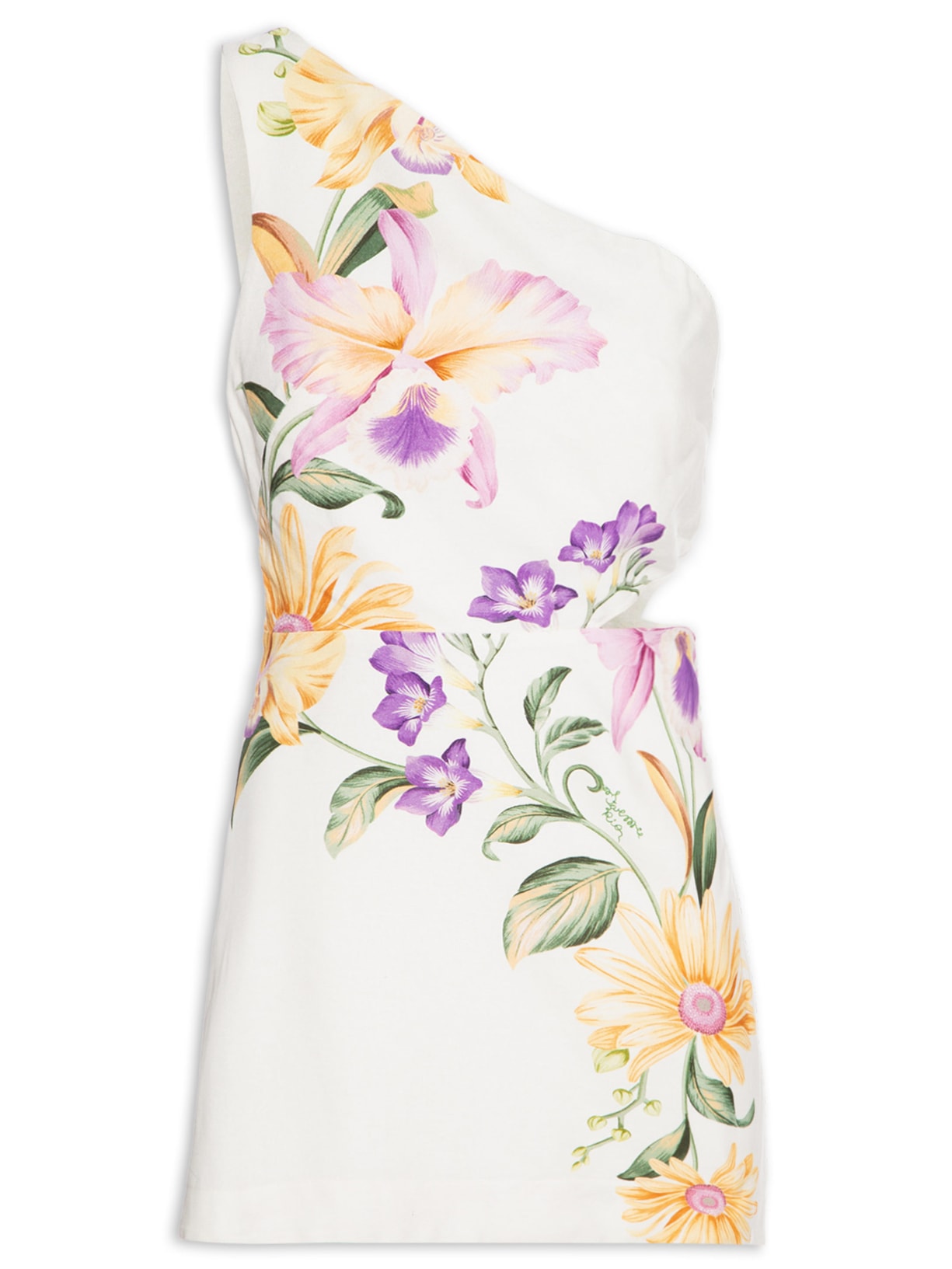 Vestido Curto Orquidário - Off White