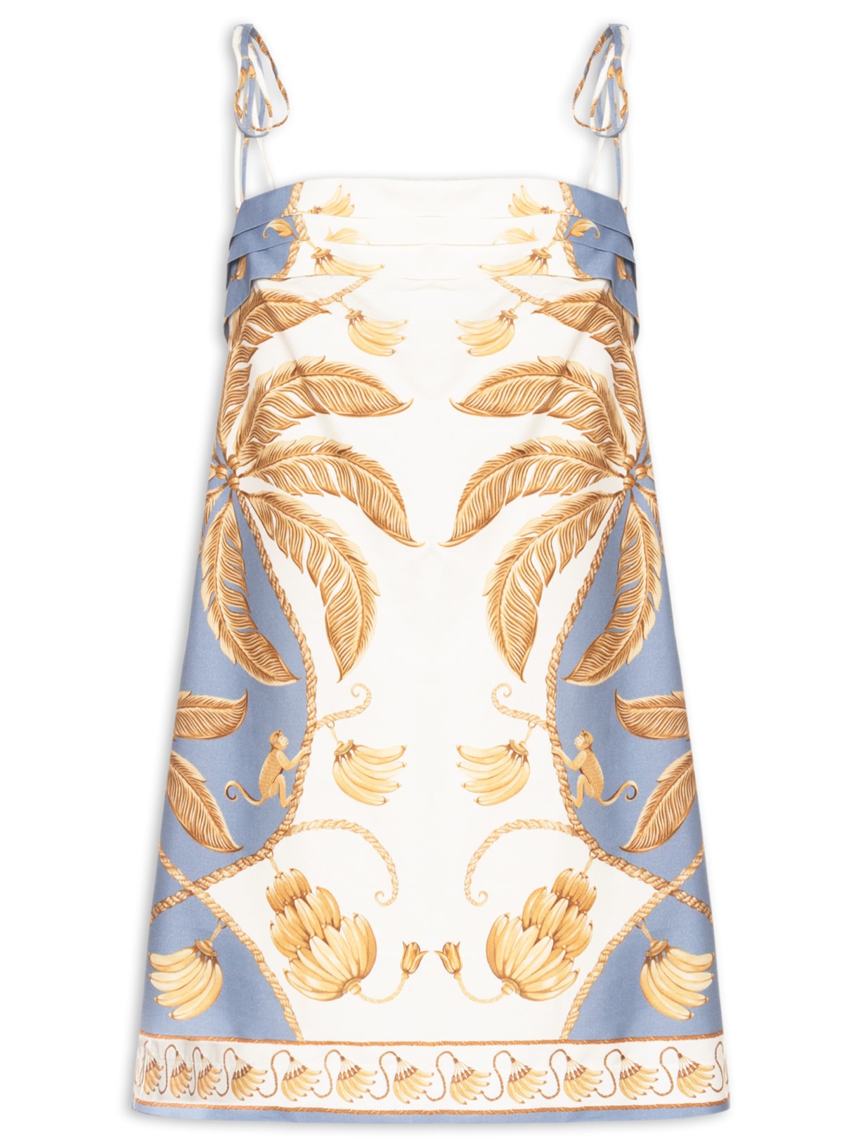 Vestido Curto Ourinho Tropical - Branco