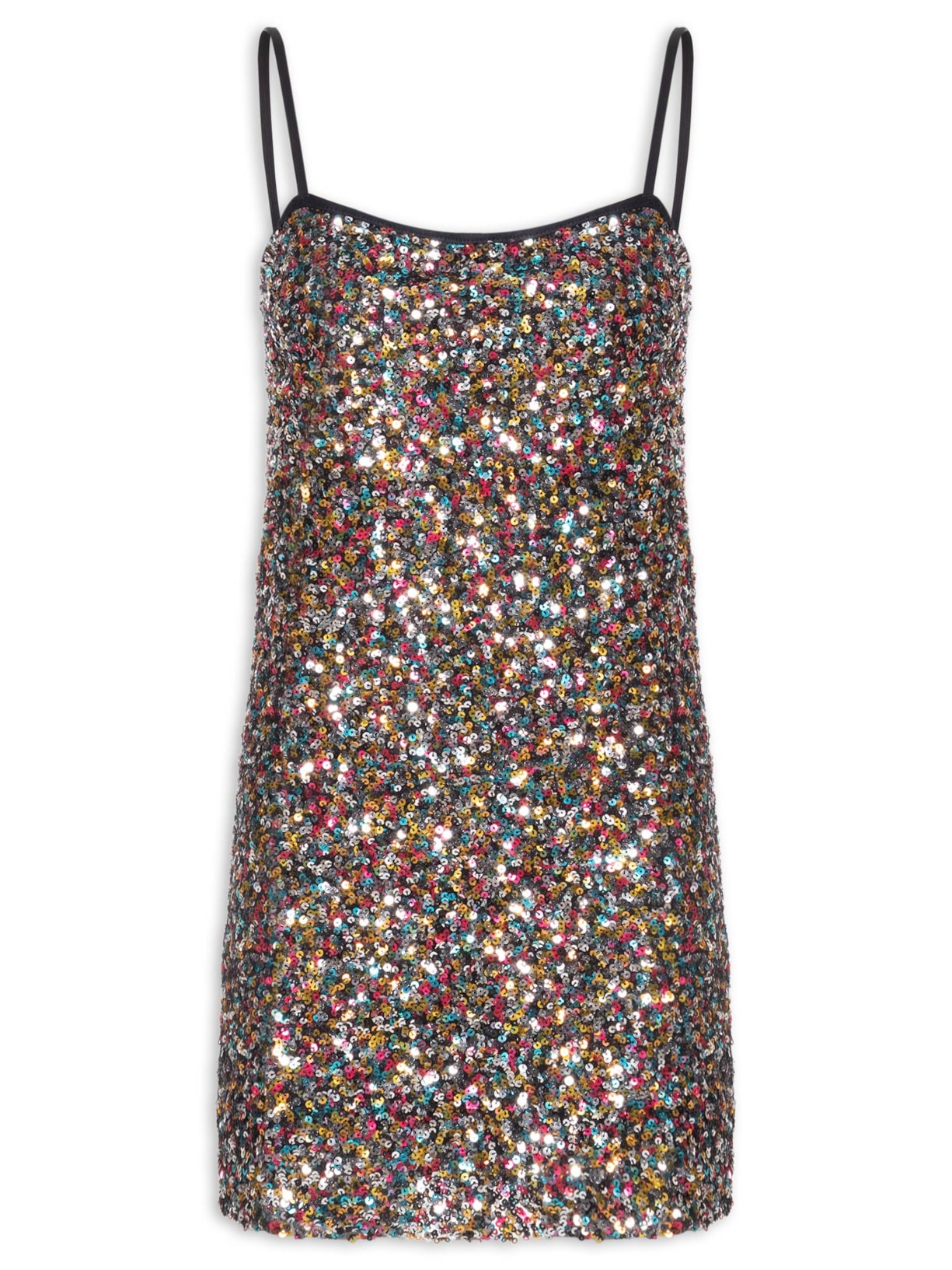 Vestido Curto Paetê Color Preto Dress To