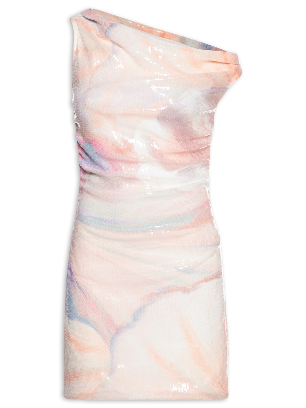 Vestido Curto Paetê Maxi Pérola Import - Off White