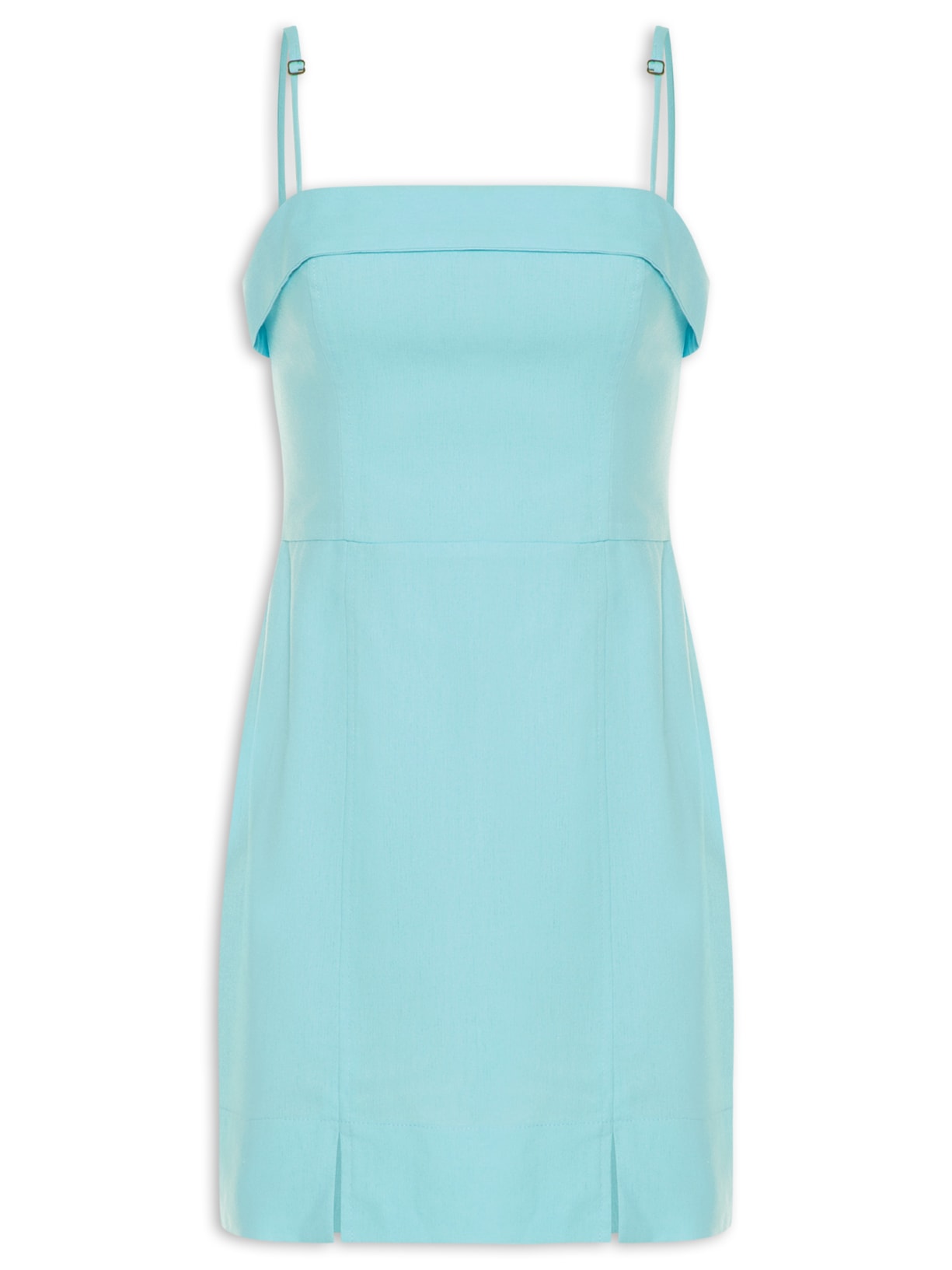 Vestido Curto Pala Decote - Azul