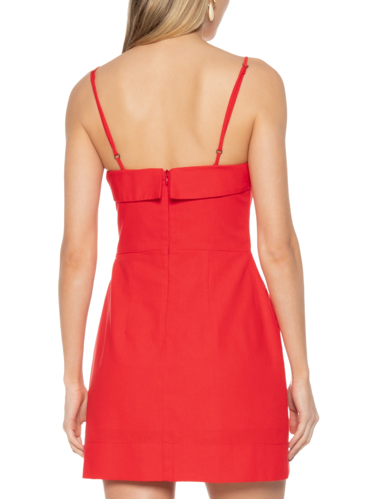 Vestido Curto Pala Decote Vermelho Farm