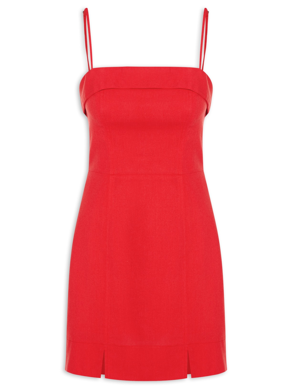 Vestido Curto Pala Decote Vermelho Farm