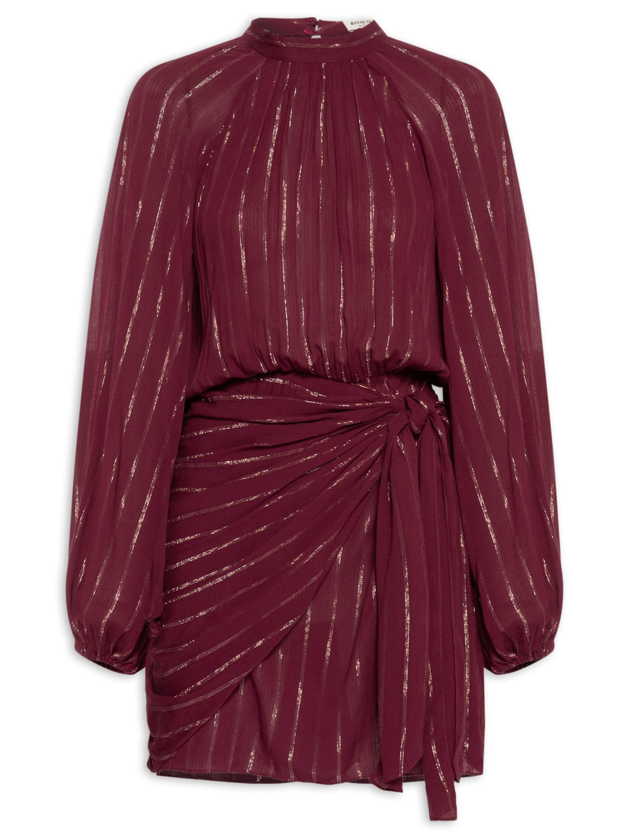 Vestido Curto Pareô Lurex - Vermelho