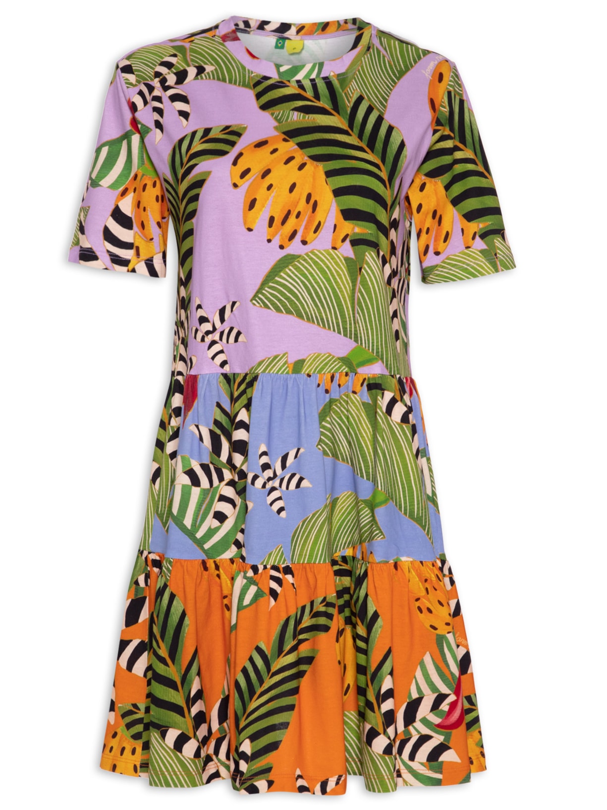 Vestido Curto Patch Festa De Banana - Roxo