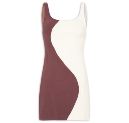 Vestido Curto Patch Ondas - Marrom