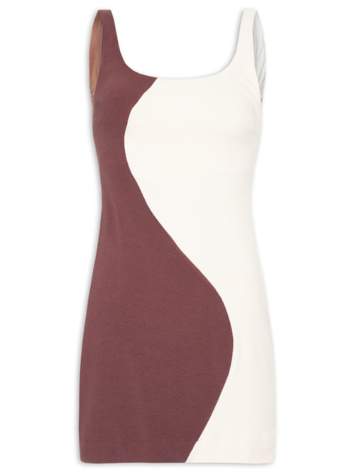 Vestido Curto Patch Ondas - Marrom