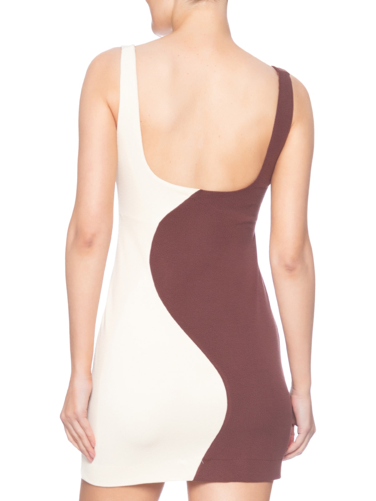 Vestido Curto Patch Ondas Marrom Farm