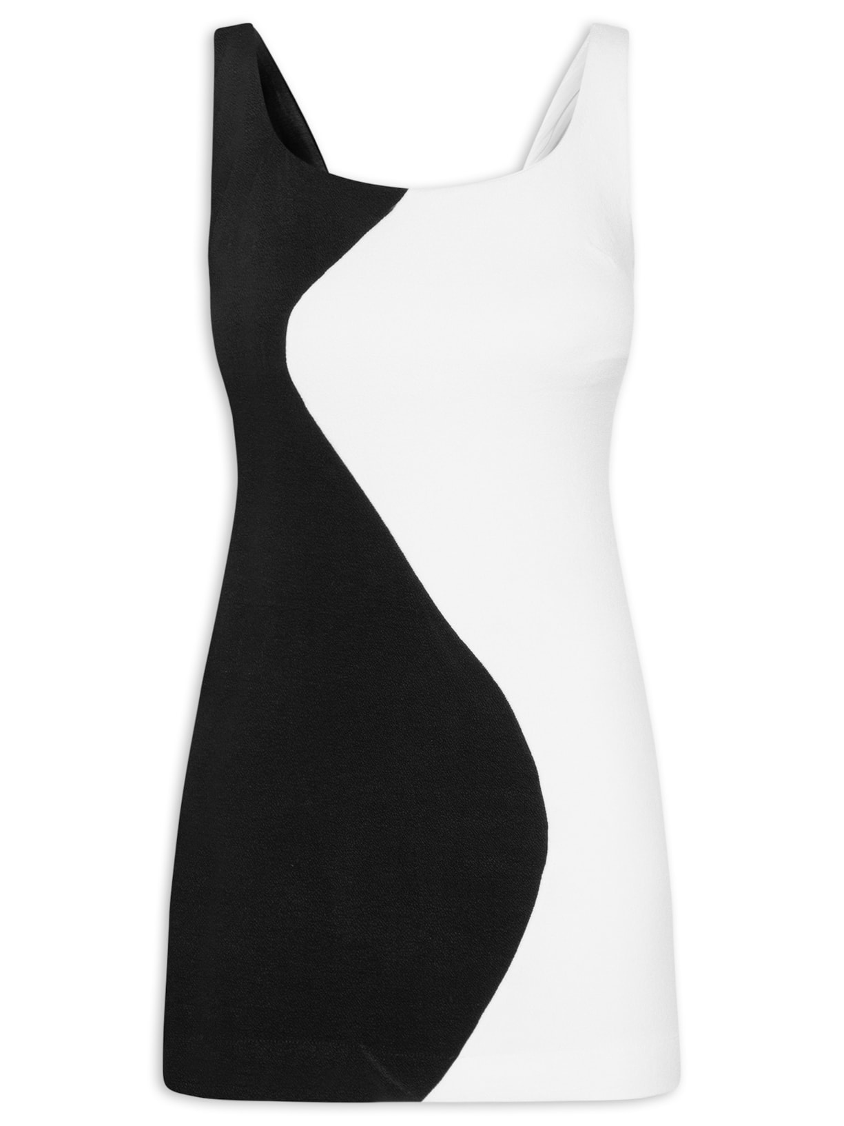 Vestido Curto Patch Ondas Preto  Farm