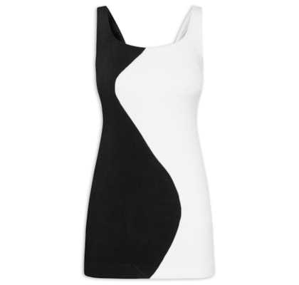 Vestido Curto Patch Ondas - Preto 