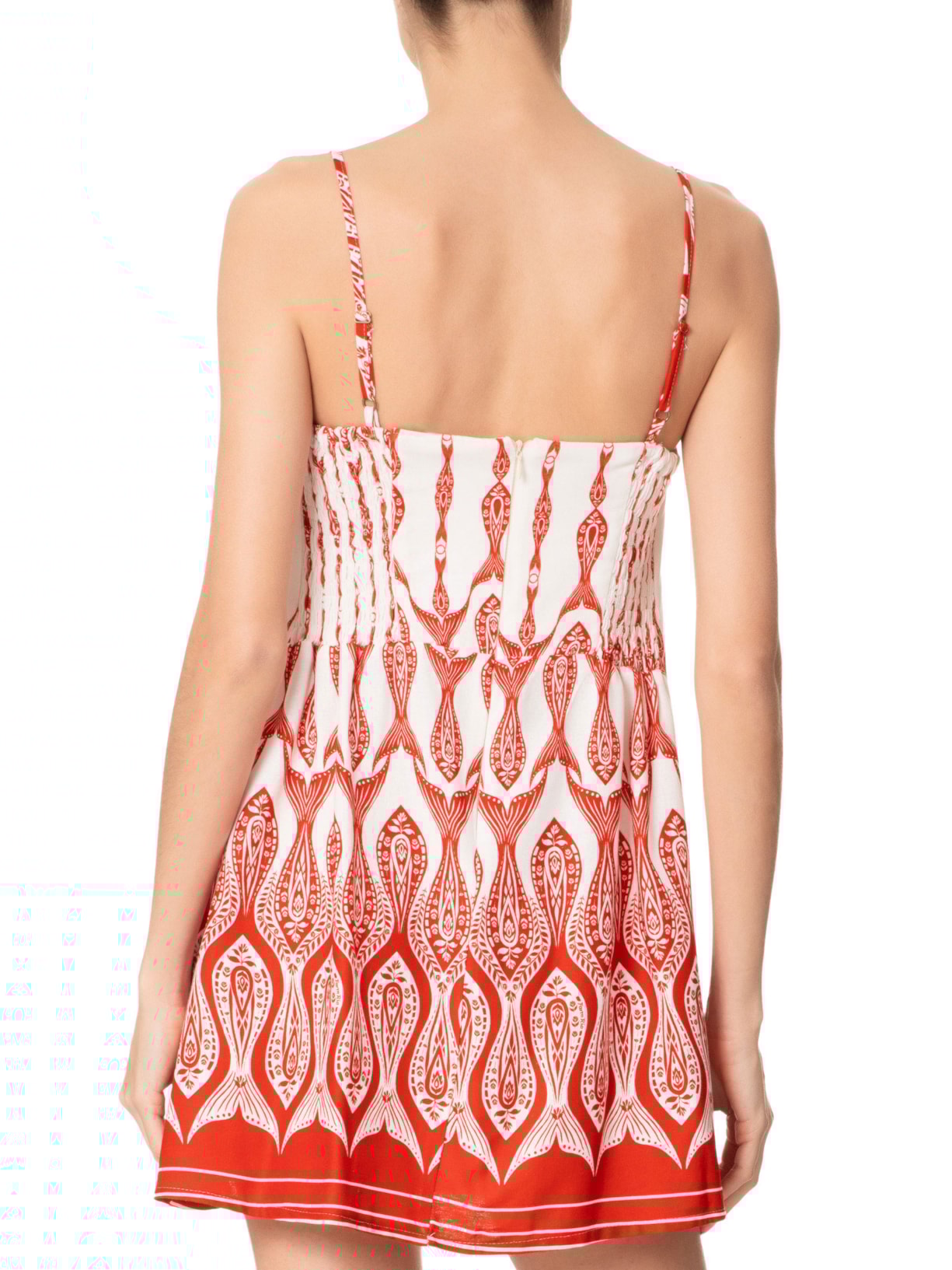 Vestido Curto Peixe Correnteza Vermelho Farm