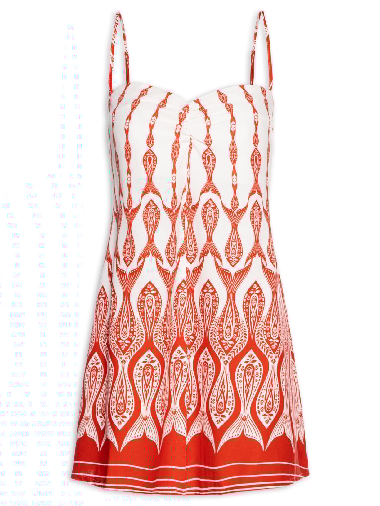 Vestido Curto Peixe Correnteza Vermelho Farm