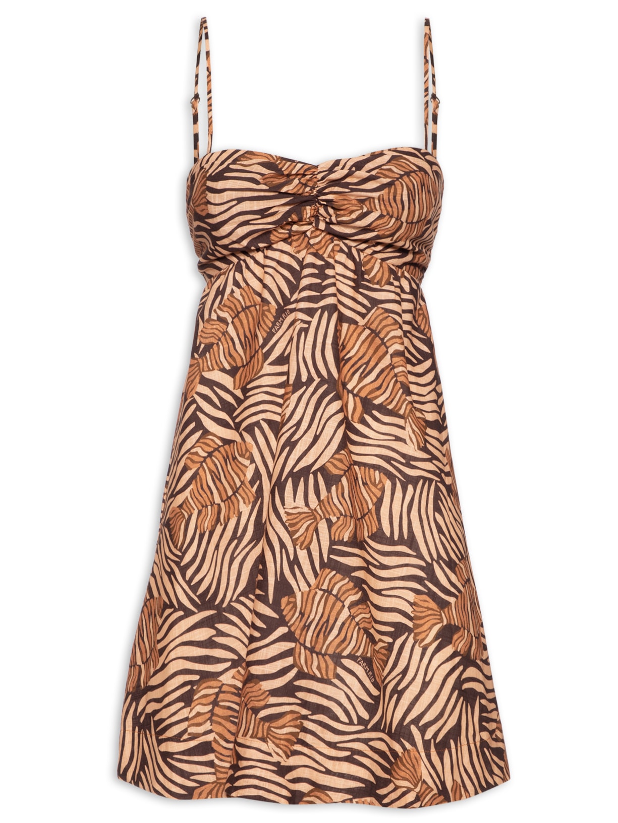 Vestido Curto Peixe Leão - Marrom