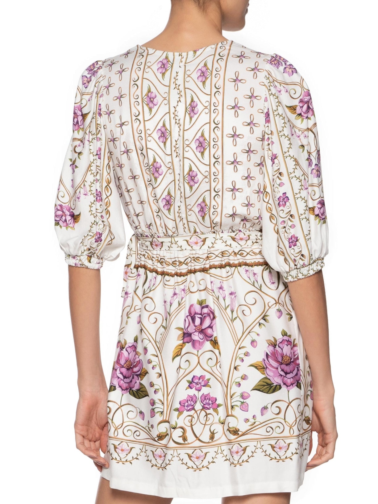  Vestido Curto Poesia de Flor Branco Farm